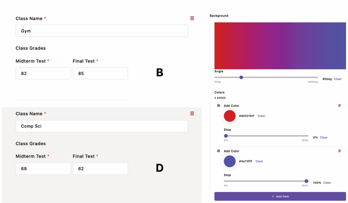 A composite screenshot of the two custom schema fields being built in this recipe.