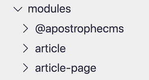 Screenshot of code directories "article" and "article-page"