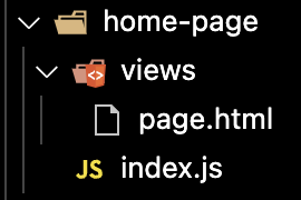 screenshot of the folder structure of a typical page