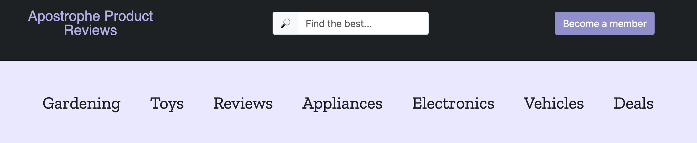 Screenshot of navigation created through the page tree data